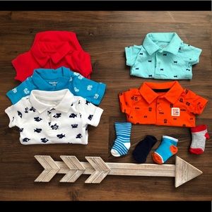 Collared newborn/0-3 shirts and onesie baby boy